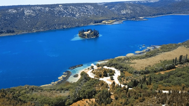 Blue waters of Krka National Park.