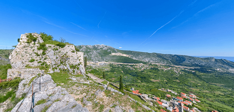 The amazing view from the top of Klis Fortress.