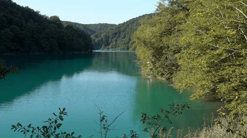 Azure waters of Plitvice National Park.