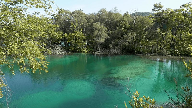 Picture of one of Plitvice Lakes.